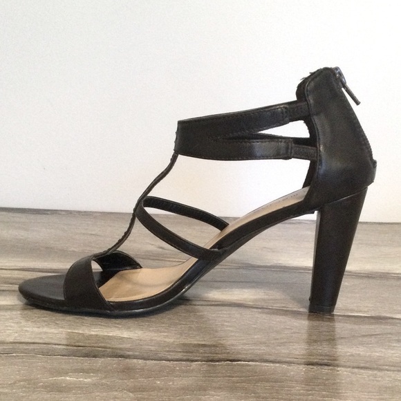 Ann Marino 7.5 Brown Open Heels Straps Zipper Sandals - Picture 5 of 13